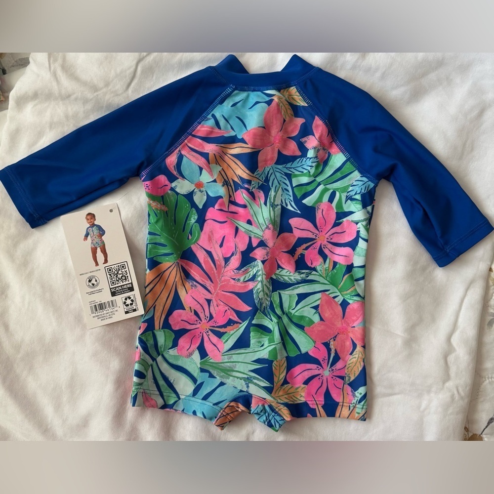 Tropical Blue Kids Rashguard - Picture 10 of 10